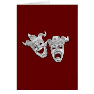 Theater Masks Comedy and Tragedy Cards