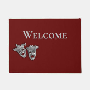 Theater Masks Comedy and Tragedy Doormat