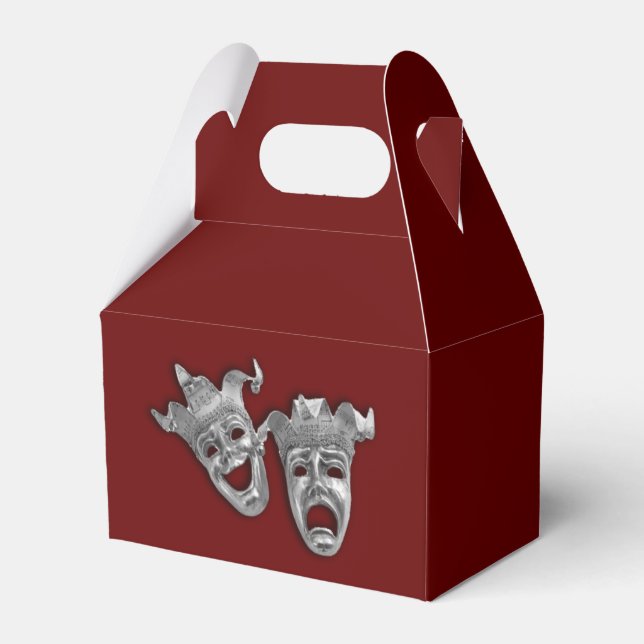 Theater Masks Comedy and Tragedy Favor Boxes (Front Side)