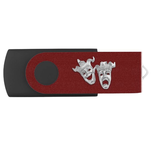 Theater Masks Comedy and Tragedy Flash Drive (Front)