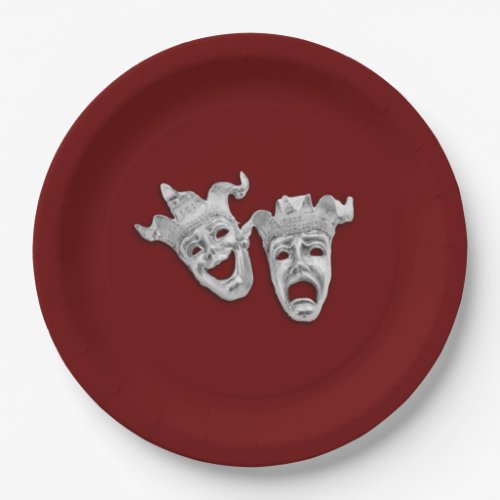 Theater Masks Comedy and Tragedy Paper Plates