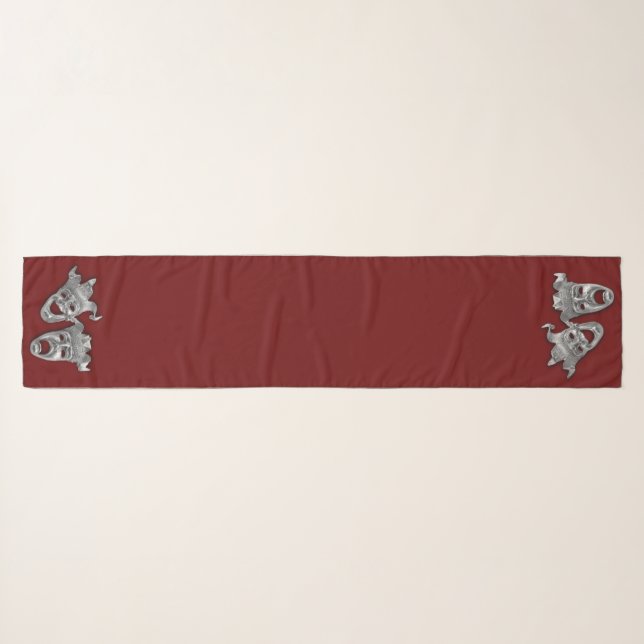 Theater Masks Comedy and Tragedy Scarf (Front (Horizontal))