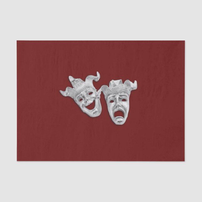 Theater Masks Comedy and Tragedy Tissue Paper (Front)