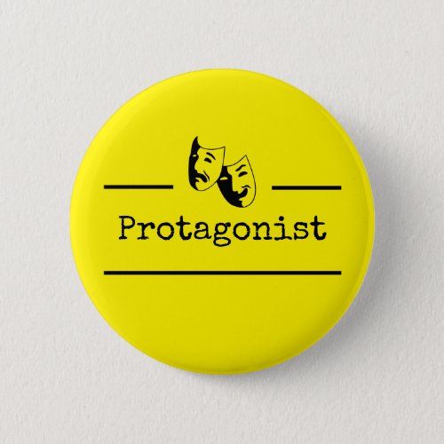 Theater Masks Drama Title Protagonist Button