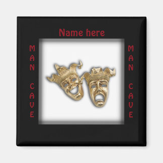 Theater Masks Man Cave Name Magnet