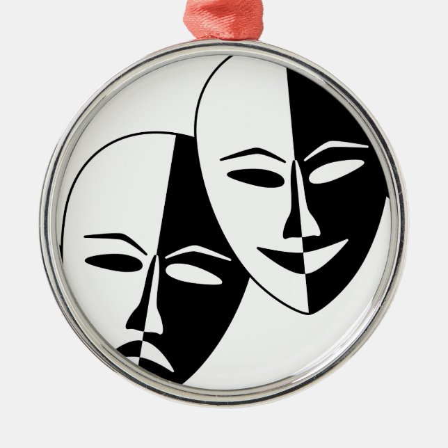 Theater Masks Metal Ornament (Front)