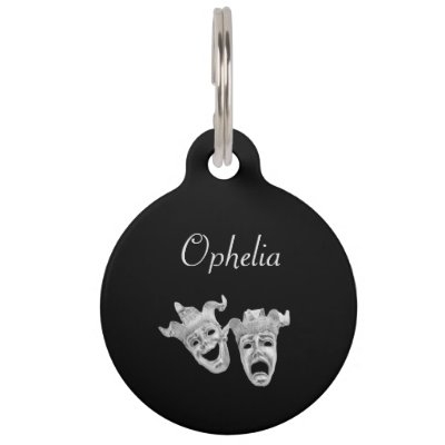 Theater Masks Pets Name and License Number Contact Pet ID Tag