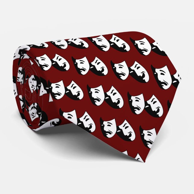 Theater Masks thespian's Neck Tie (Rolled)
