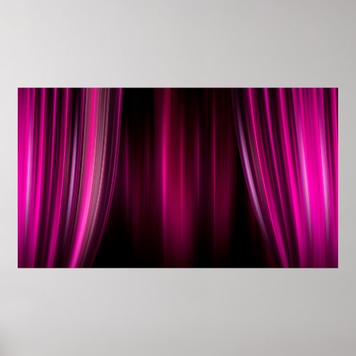 Theater movie theater curtain strip poster