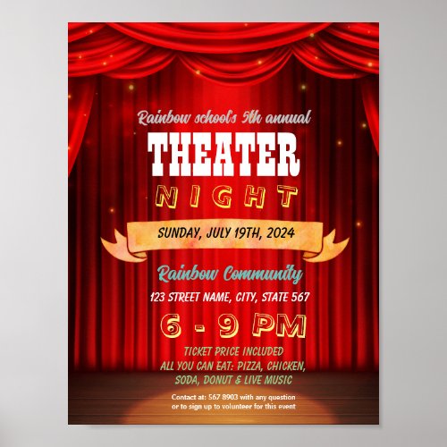 Theater Night event flyer poster