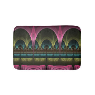 Theater of Fantasy, Abstract Colorful Fractal Art Bath Mat