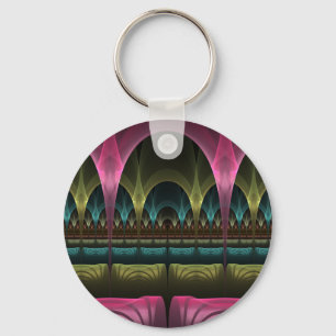 Theater of Fantasy, Abstract Colorful Fractal Art Keychain