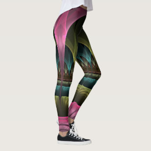 Theater of Fantasy, Abstract Colorful Fractal Art Leggings