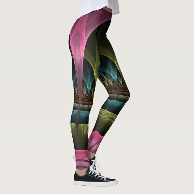 Theater of Fantasy, Abstract Colorful Fractal Art Leggings (Right)