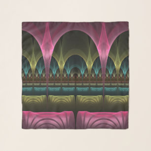 Theater of Fantasy, Abstract Colorful Fractal Art Scarf