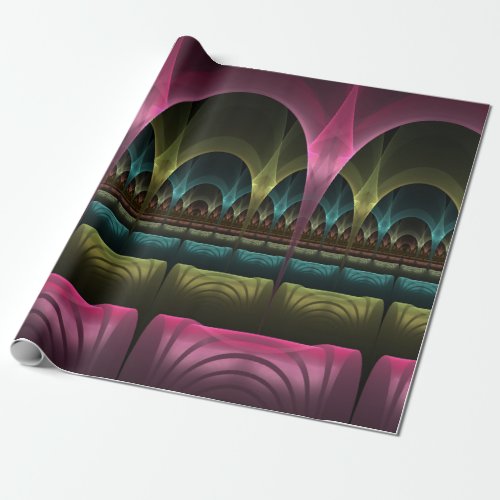 Theater of Fantasy Abstract Colorful Fractal Art Wrapping Paper