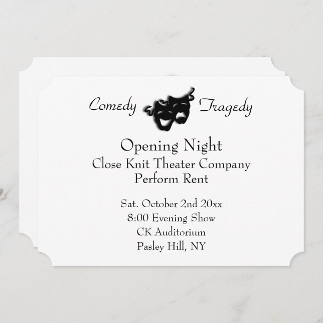 Theater Opening Night Invitation (Front/Back)