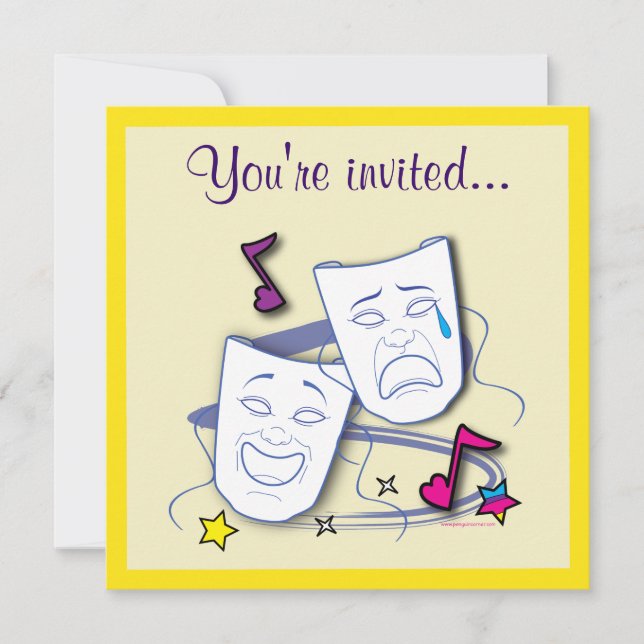 Theater Party Birthday Invitation (Front)