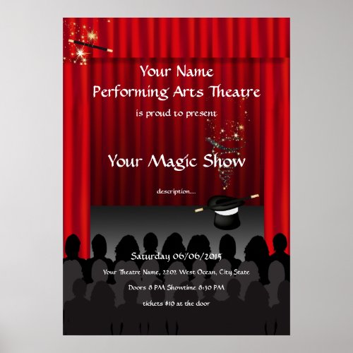 Theater Performing Arts Magic Stage Show Poster