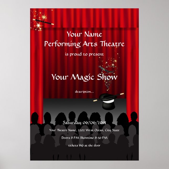 Theater Performing Arts Magic Stage Show Poster (Front)