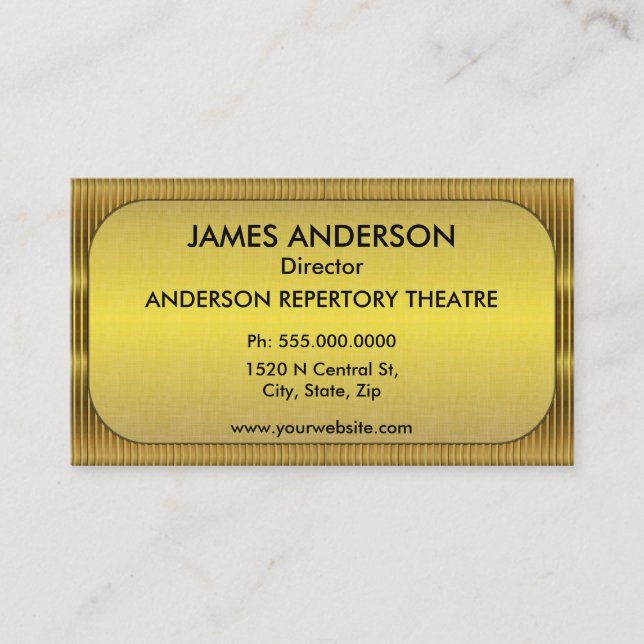 Theater Performing Arts Marquee Business Card (Front)