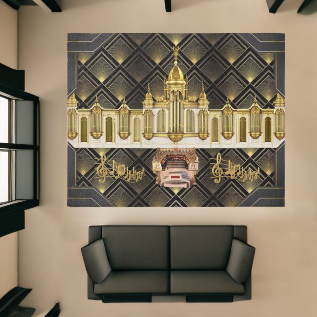 Theater Pipe Organ Art Deco Masterpiece Area Rug (Insitu (Indoor 1))