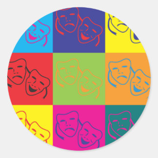 Theater Pop Art Classic Round Sticker