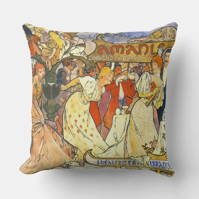 Theater Poster 1895 Throw Pillow (Front)