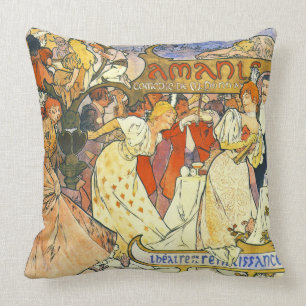 Theater Poster 1895 Throw Pillow