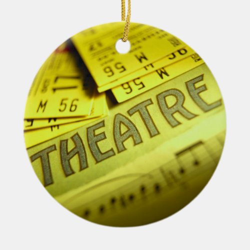 Theater Sheet Music  Tickets Ceramic Ornament