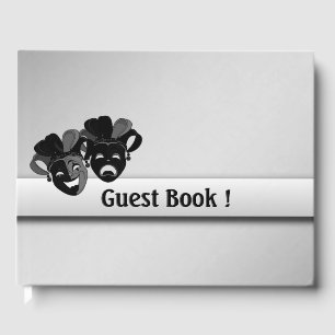 Theater Silver Screen Masks Guest Book
