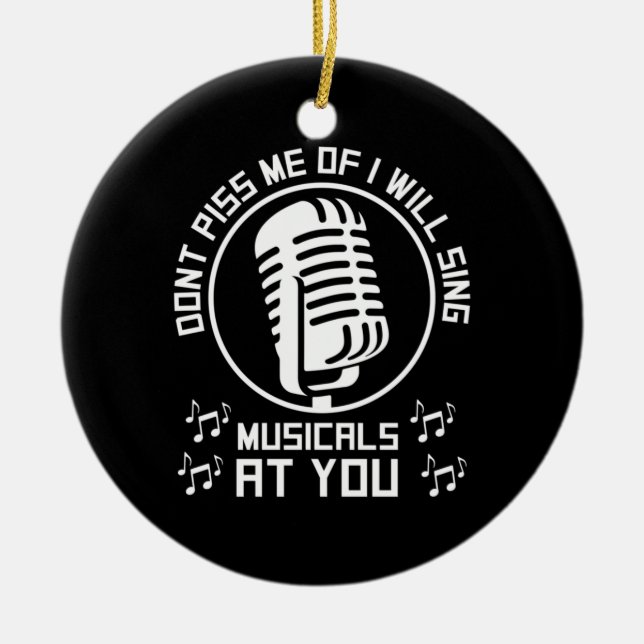 Theater Singer Broadway Ceramic Ornament (Front)