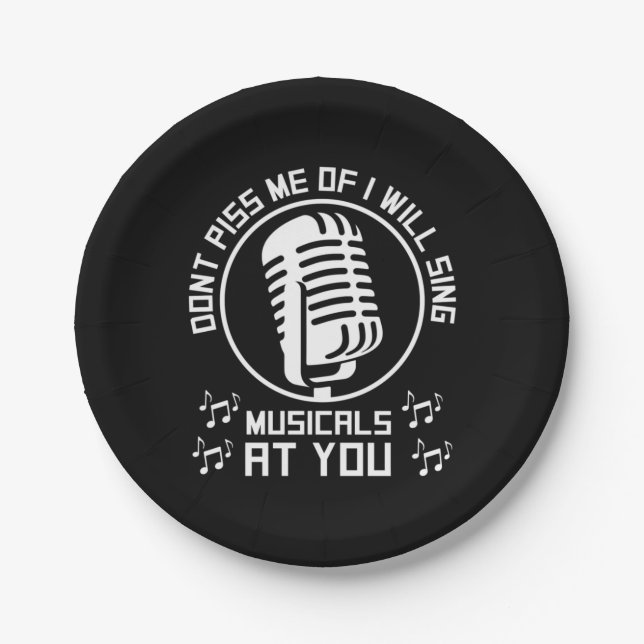 Theater Singer Broadway Paper Plates (Front)