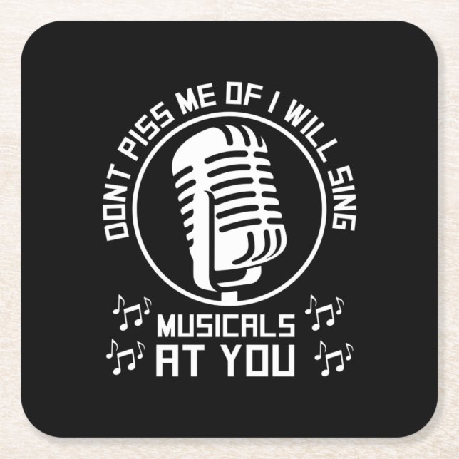 Theater Singer Broadway Square Paper Coaster (Front)