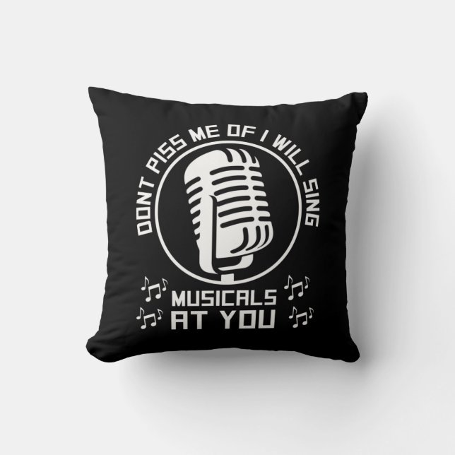 Theater Singer Broadway Throw Pillow (Front)