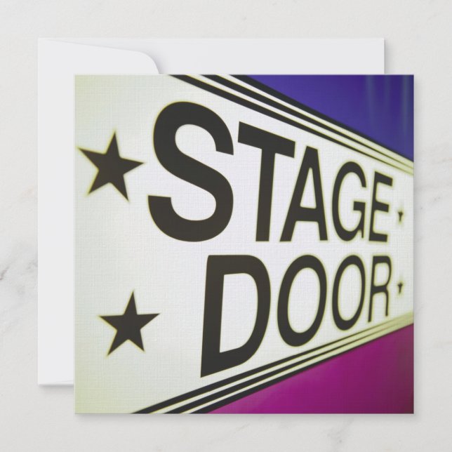 Theater Stage Door Sign Invitation (Front)