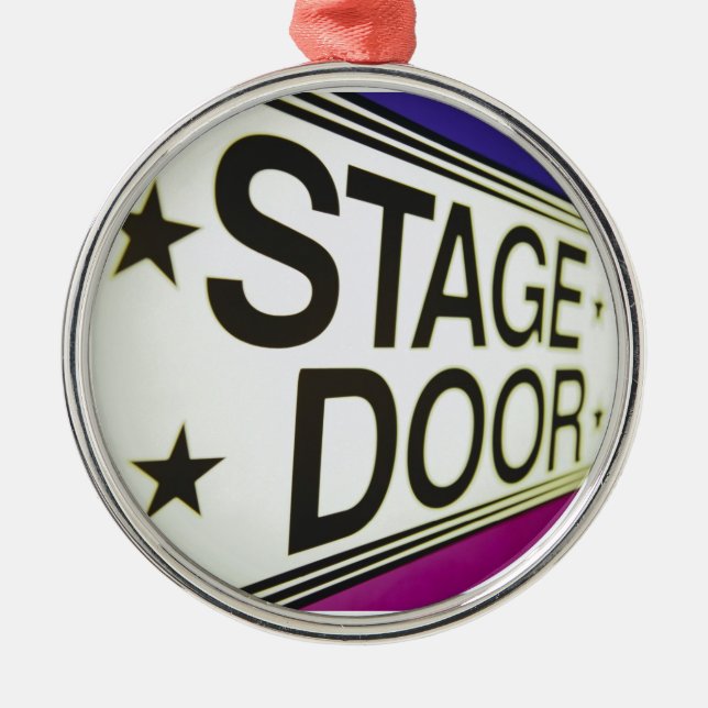 Theater Stage Door Sign Metal Ornament (Front)