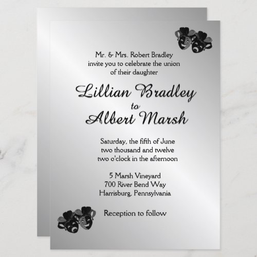 Theater Wedding Silver Invitation