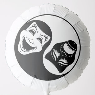 Theater Yin Yang Design - Comedy and Tragedy Masks Balloon