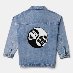 Theater Yin Yang Design - Comedy and Tragedy Masks Denim Jacket