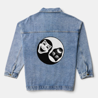 Theater Yin Yang Design - Comedy and Tragedy Masks Denim Jacket