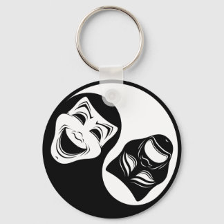Theater Yin Yang Design - Comedy and Tragedy Masks Keychain