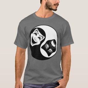 Theater Yin Yang Design - Comedy and Tragedy Masks T-Shirt