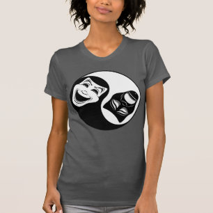 Theater Yin Yang Design - Comedy and Tragedy Masks T-Shirt