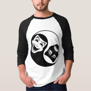 Theater Yin Yang Design - Comedy and Tragedy Masks T-Shirt