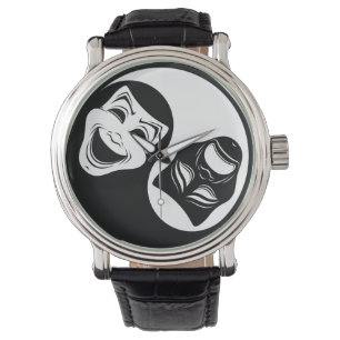 Theater Yin Yang Design - Comedy and Tragedy Masks Watch
