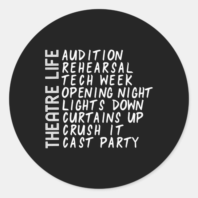 Theatre Acting Thespian Play Director Classic Round Sticker (Front)
