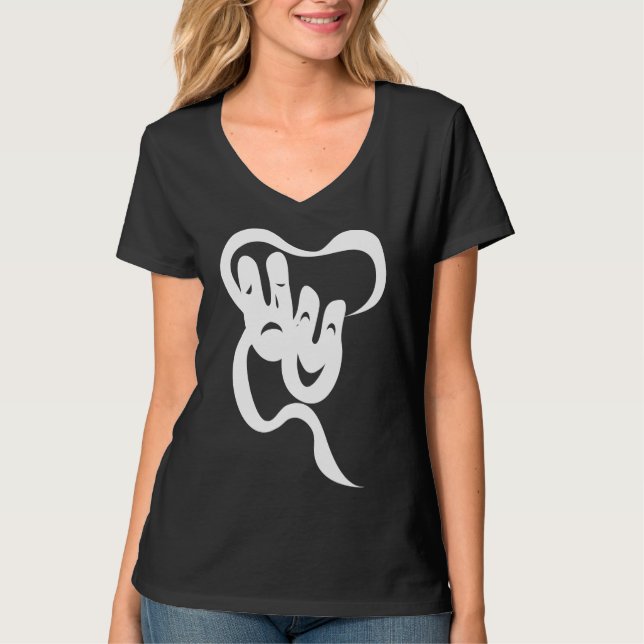 Theatre Comedy Tragedy Hanes Nano V-Neck T-Shirt. T-Shirt (Front)