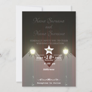 Theatre curtain-lamppost invitation