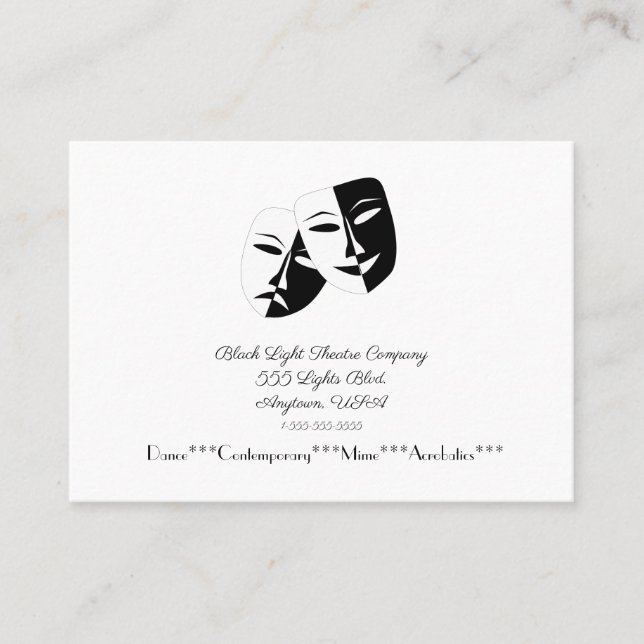 Theatre Dance Company Business Card (Front)
